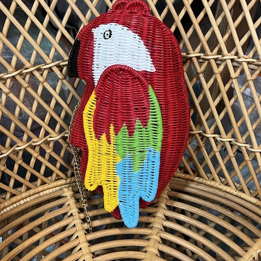 Anthropologie Serpui parrot clutch new Colorful Parrot Bird purse - Picture 6 of 10